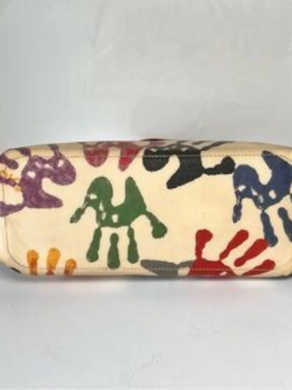 DOONEY & BOURKE Authentic Vintage Y2K Leather Baby Hands Print Tassel Bag